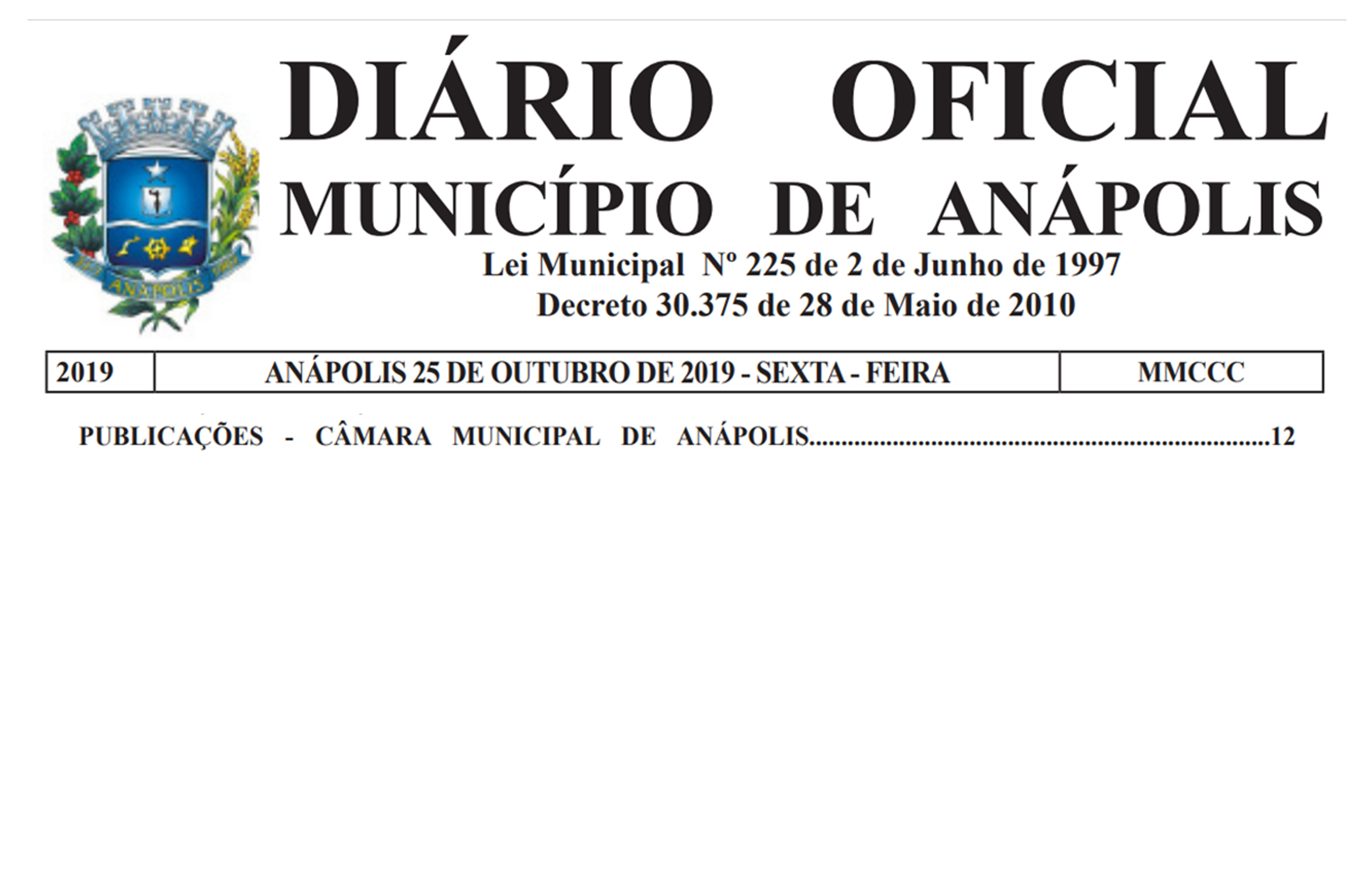 Câmara publica atos no Diário Oficial do Município