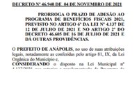 Câmara solicita ao prefeito e prazo para adesão ao Refis é prorrogado até 30 de dezembro