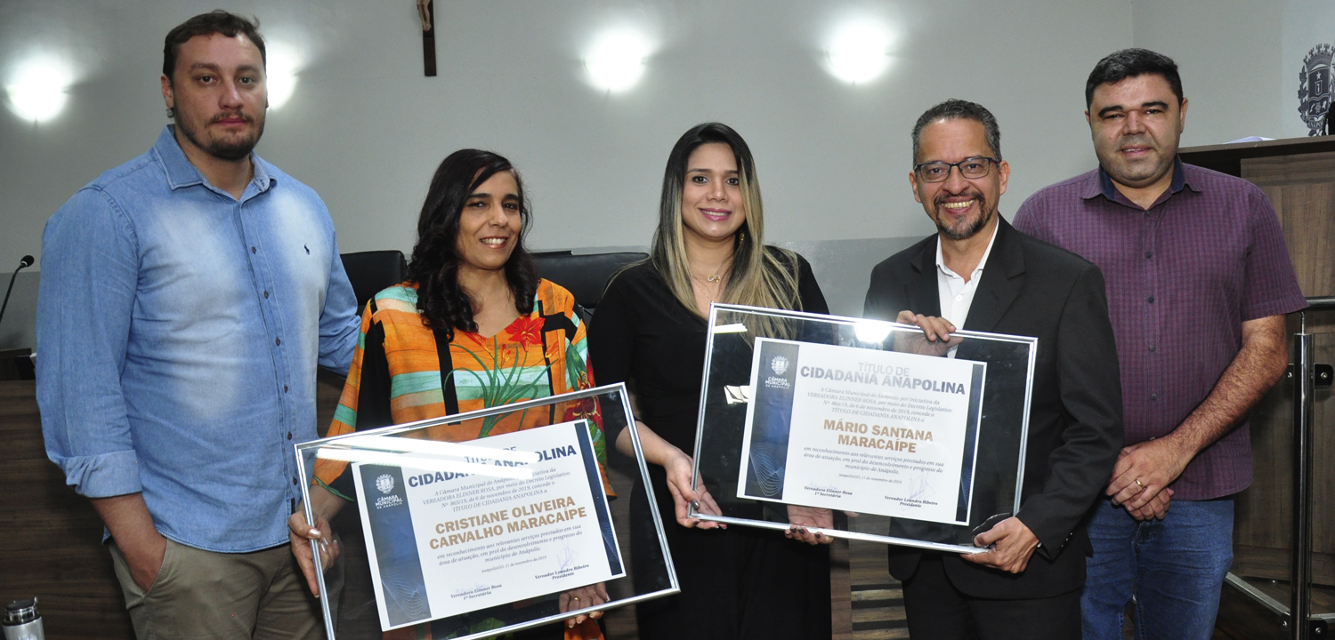 Pastor e professora são agraciados com título de cidadania anapolina