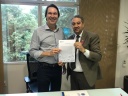 Elias Ferreira é recebido pelo presidente da Saneago, que tenta acalmar os ânimos dos anapolinos Elias Ferreira é recebido pelo presidente da Saneago, que tenta acalmar os ânimos dos anapolinos