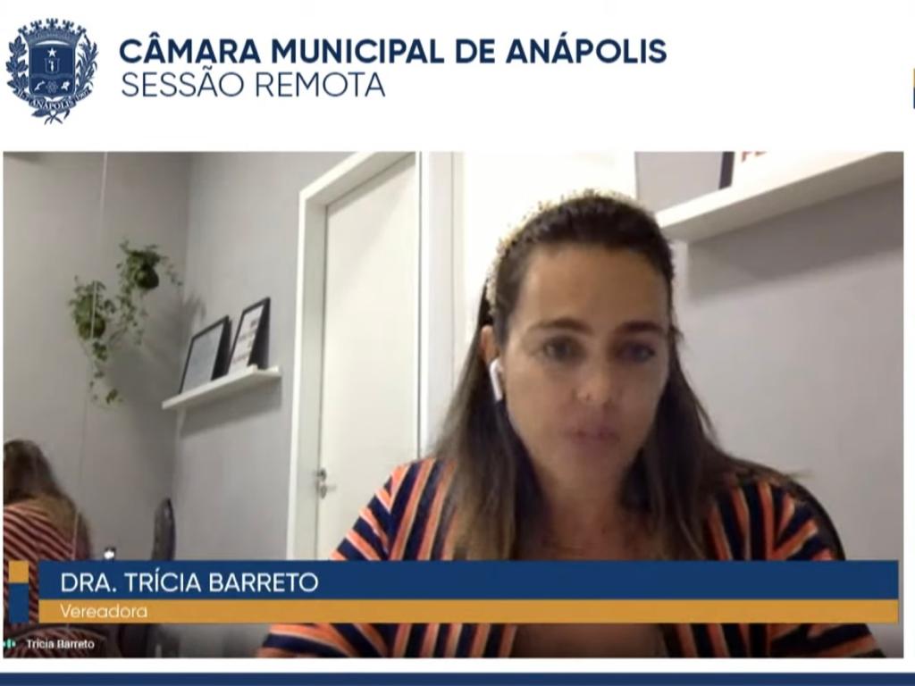 Trícia Barreto defende projeto que torna atividade física essencial em Anápolis