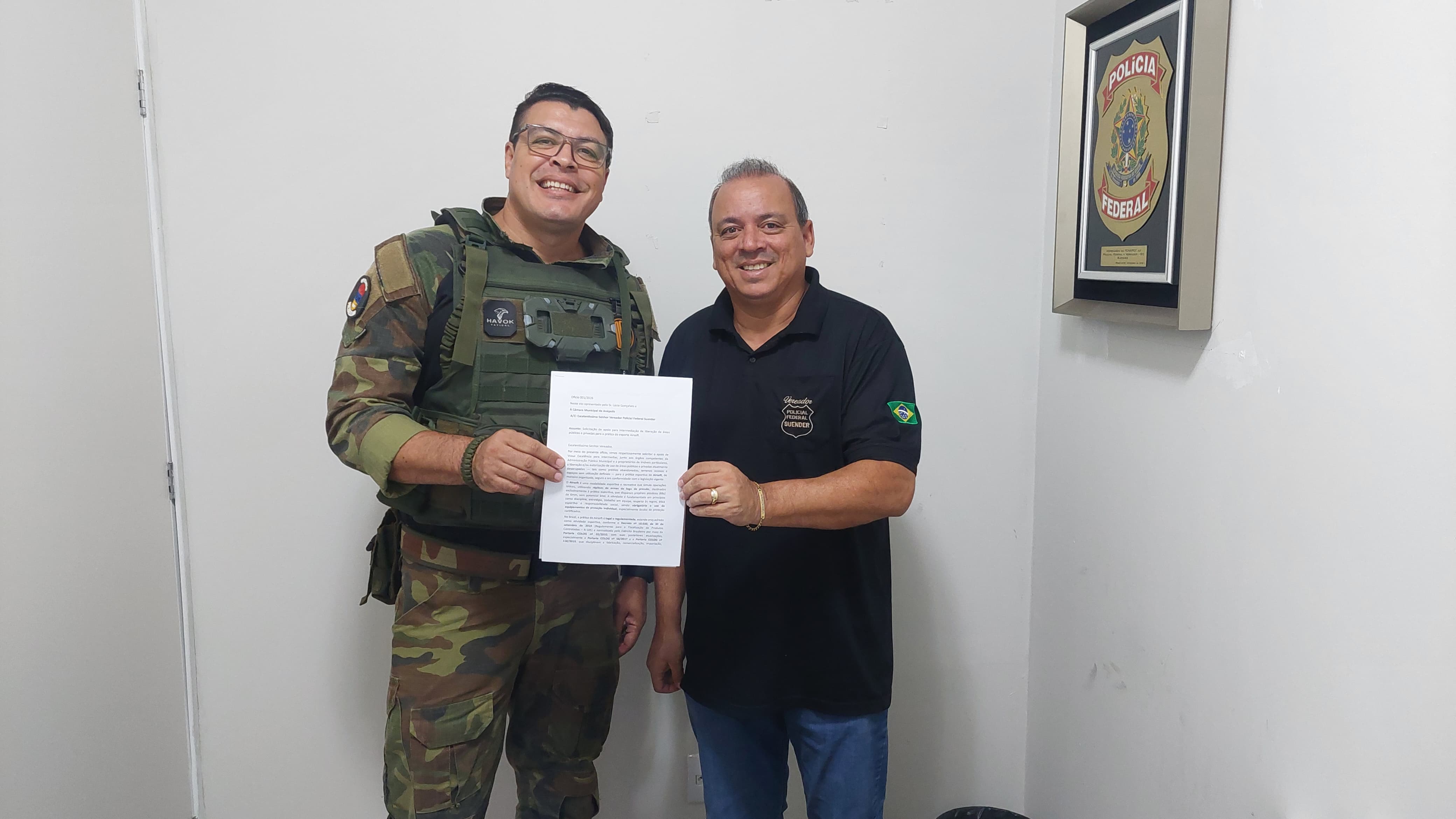 Vereador Policial Federal Suender recebe representante do esporte “Airsoft”